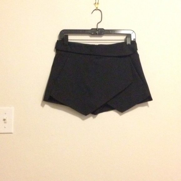 New Zara envelope origami fold over asymmetric hem faux wrap mini skirt skort - Picture 8 of 11